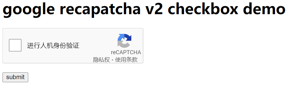 rrecaptcha v2 checkbox